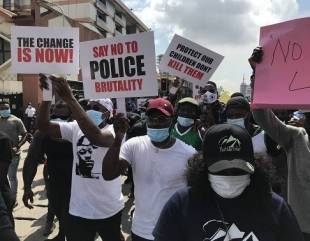 Falz, Runtown and other celebrities join the #Endsars protest in Lagos.