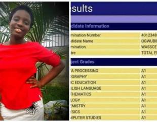 WAEC 2020: Nigerian girl makes distinctions in all her papers. See her subject combinations (Photos)