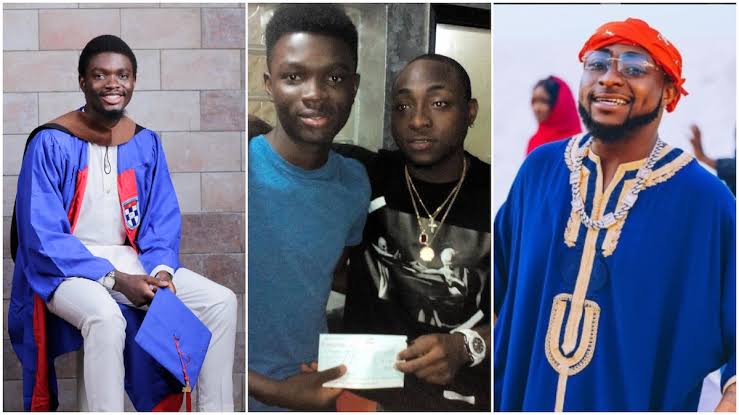 Young Nigerian Man who Davido sponsored to university graduates with first class, Davido reacts.