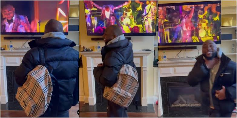 Watch Davido’s reaction as he watches himself perform in Coming 2 America Movie (Video)