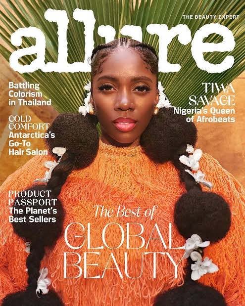 Tiwa savage graces the front page of Allure magazine's lastest edition