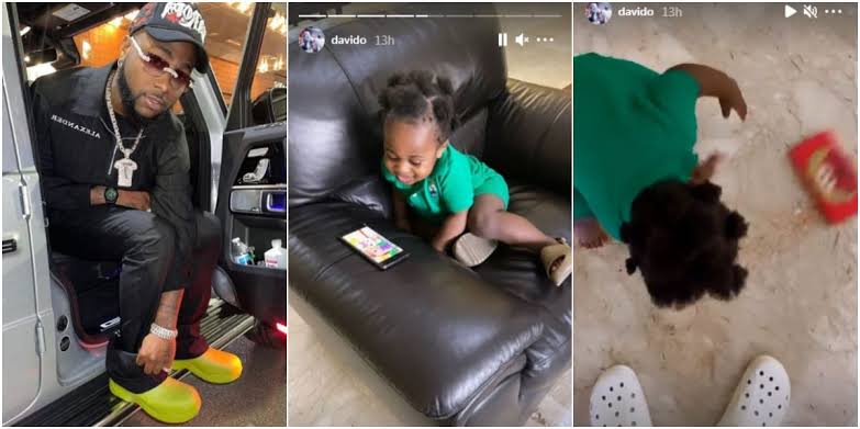 Davido spends time with his son Ifeanyi, amid rumours of  sour relationship with Chioma.