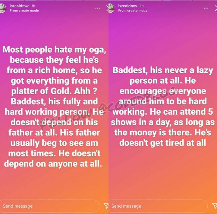 Israel DMW reveals he his displeased with hypocritical Davido's colleagues 