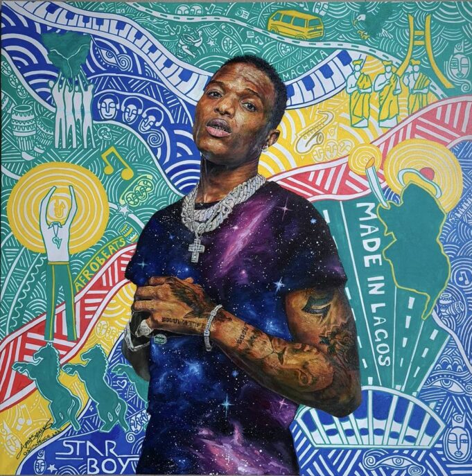 A portrait of Wizkid by Amos