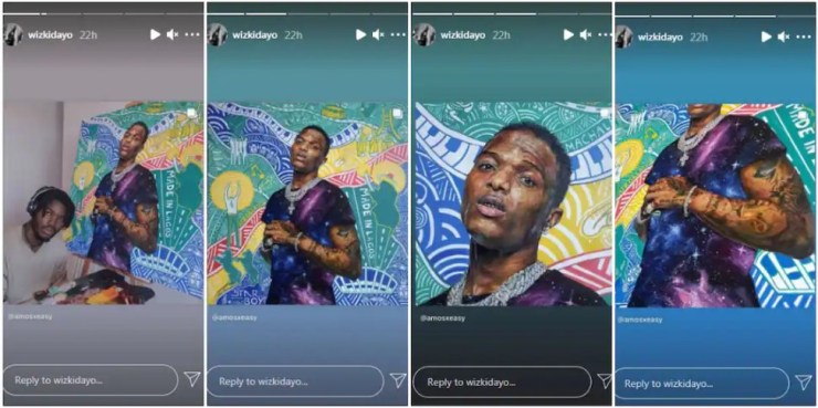Wizkid posted the portrait on his Instagram story