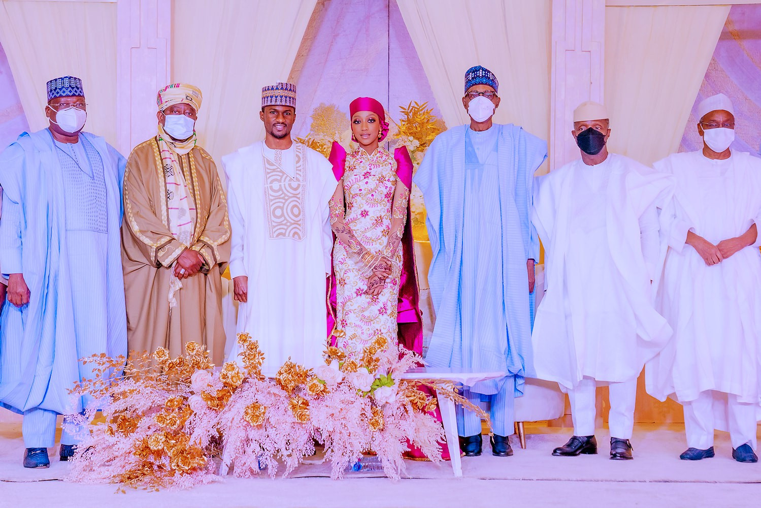 Photos of President Buhari, Osinbajo, and others at Yusuf and Zahra’s wedding luncheon