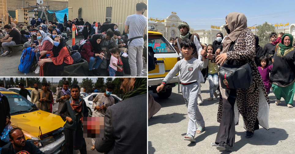 Taliban Fighters Flog Women And Children at Kabul Airport Trying to Flee the Country (Photos)