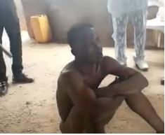 Notorious Theif Apprehended And Stripped Naked In Ibadan (Video)