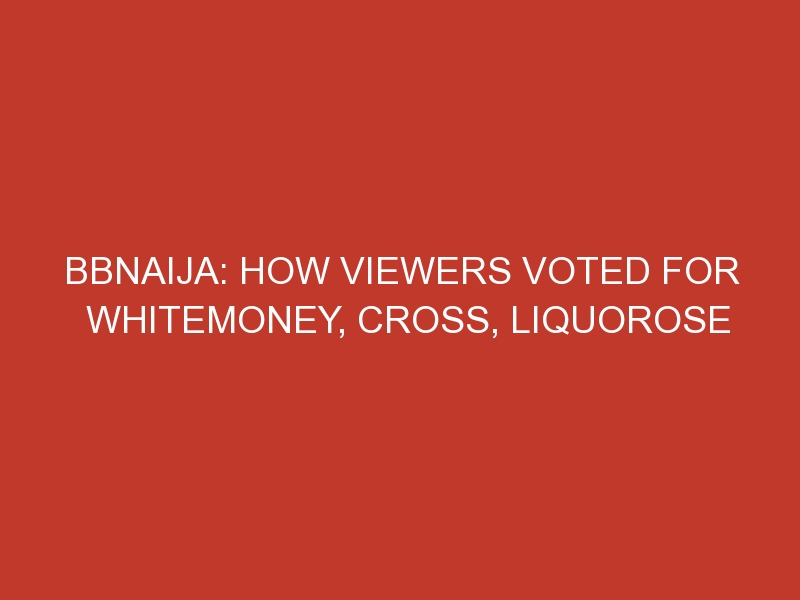 BBNaija: How viewers voted for Whitemoney, Cross, Liquorose