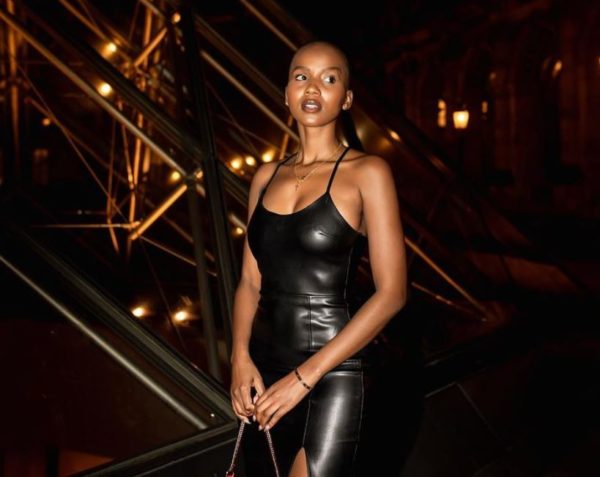 Former Miss SA, Shudu flexes in Paris, France (Photos)