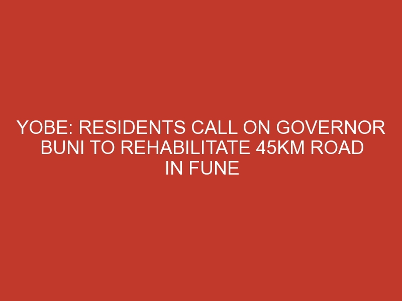 Yobe: Residents call on Governor Buni to rehabilitate 45km road in Fune