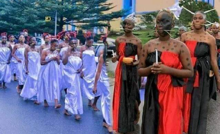 What Rivers State University had their year 1 students wear for their induction ceremony will shock you! (Photos)