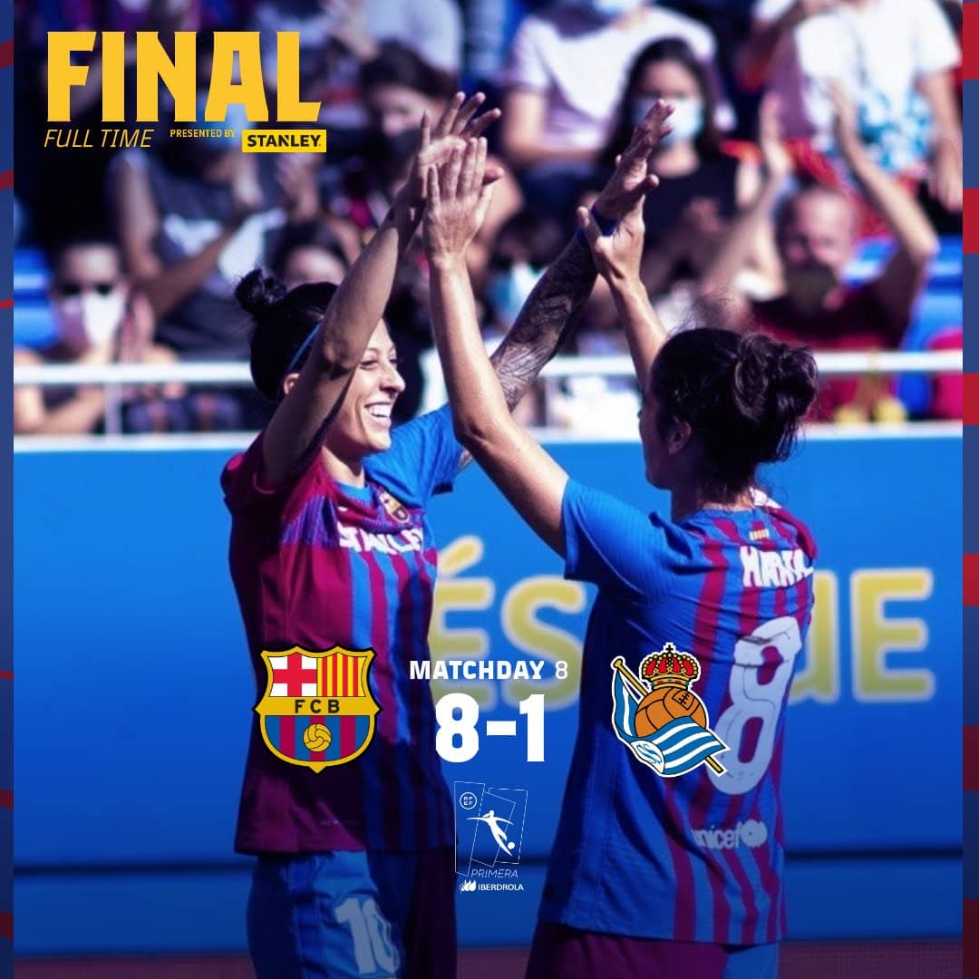 Oshoala Scores A Brace & Provides An Assist As Barcelona Beat Real Sociedad 8-1