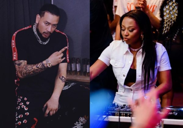 AKA spotted hyping DJ Zinhle at a show (Video)