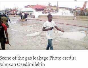 Massive Gas Leakage In Ikeja, Lagos (Photo)