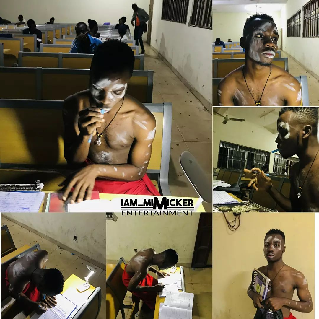 FUTO Student Dressed As A Native Doctor To A Night Class To Read For Exam (Photos)