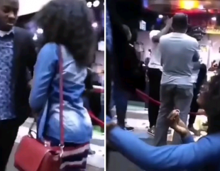 Watch video of lady slaps boyfriend after he rejected her marriage proposal. (Video)