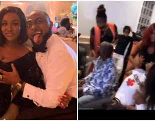 Davido and Chioma spotted sitting next to each other at a family function. (VIDEO)