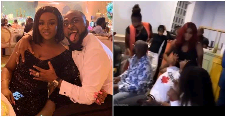 Davido and Chioma spotted sitting next to each other at a family function. (VIDEO)