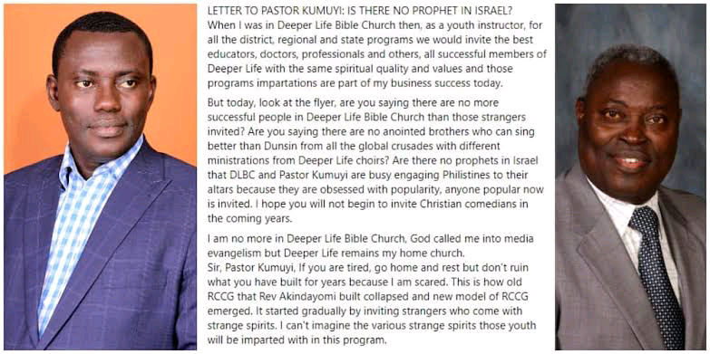 “Is there no prophet in Israel?”- Ex-Deeper life youth instructor slams Kumuyi for inviting non-deeper life members to the church’s youth program.