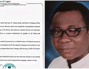 Catholic Priest Gets Suspended for Banning Igbo Songs in his parish.