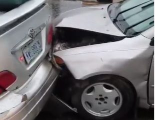 Multiple Crash Recorded In Oregun Area Of Lagos After The Heavy Downpour This Morning (Video)