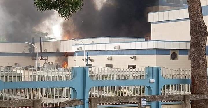 Central Bank Of Nigeria, Makurdi Branch On Fire (Photo)