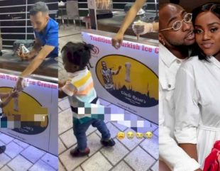 Nigerians react to video of Davido’s Son storming off angrily as ice cream vendor tricks him (Video)