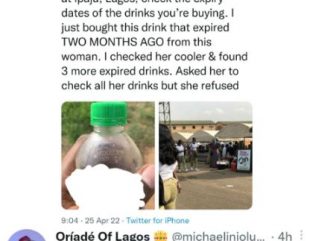 Boy Raises Alarm After Discovering A Woman Selling Expired Drinks At NYSC Camp In Lagos