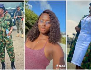 Female nurse in Nigeria navy celebrates 5 years of service with lovely video, causes stir online.