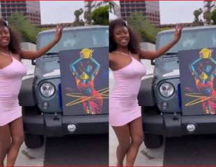 Korra Obidi buys new SUV car, shares photos of her new ride online.