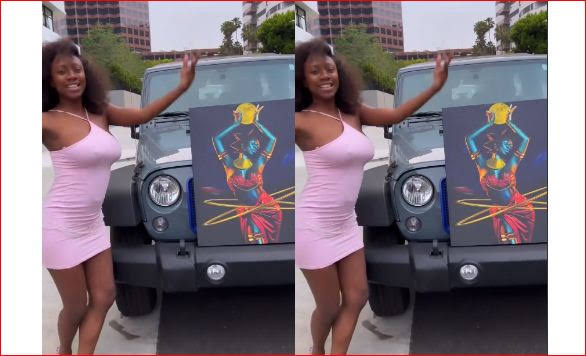 Korra Obidi buys new SUV car, shares photos of her new ride online.