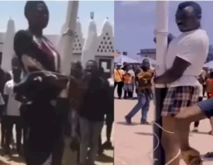 Young man and woman flogged for allegedly promoting ‘hookup’ in their community (video)