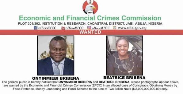 EFCC has declared a Nigerian pastor and his wife wanted for alleged N2 billion fraud.