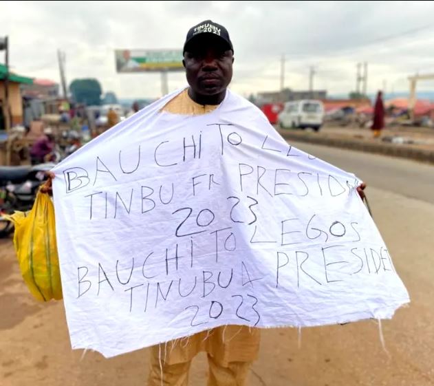 A 51-year-old man treks from Bauchi to Lagos to celebrate Tinubu’s victory in the APC primary election