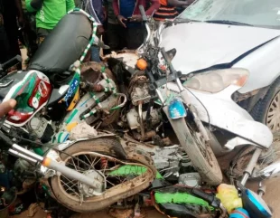 Three die as vehicle crushes into motorcycles in Ogun State