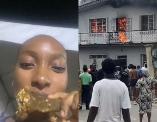 Woman Who Left For Sallah Feasting Returns To Find Her House And Car On Fire (Video)