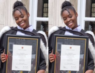 Nigerian Lady celebrates after earning first-class honors at UK university (Photo)