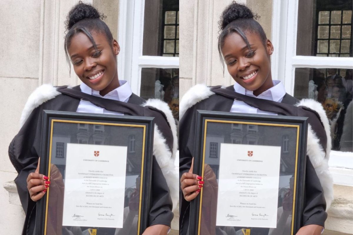 Nigerian Lady celebrates after earning first-class honors at UK university (Photo)