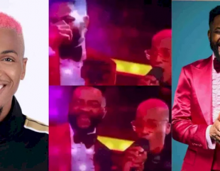 “Brush your teeth, you no hear” – Reactions trail Ebuka Obi-Uchendu’s move after Groovy came on stage (Video)