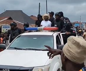 Davido visits Osun State under tight security ahead of the governorship election (Video)