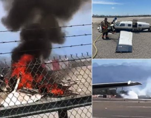 Two single-engine aircraft collide midair at the airport in Las Vegas, killing four people (Photos)