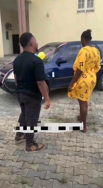 What’s The Meaning Of This – Lady Questions Boyfriend After He Gave Her A Car On Her Birthday (Video)