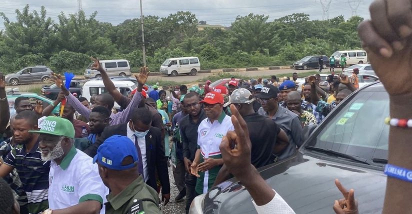 Peter Obi has arrived in Osun State to campaign for Labour Party Governorship Candidate Lasun (Photos)