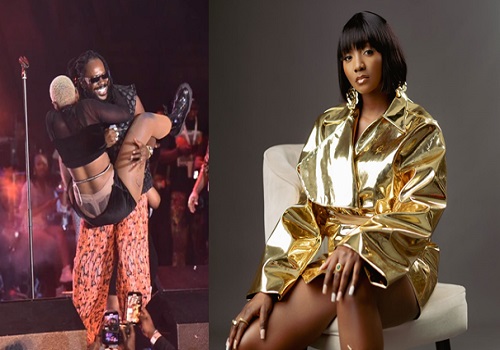 Simi Reacts After a Dancer Jumped On Adekunle Gold