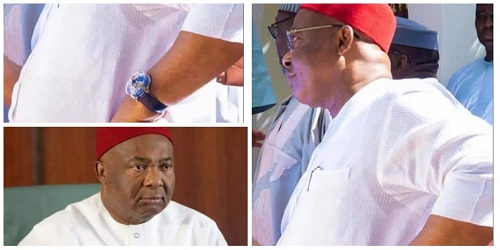 Nigerians blast Imo Governor Uzodinma after spotting him with a designer wristwatch worth N455 million