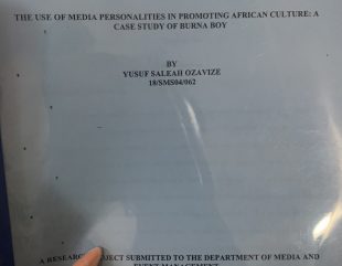 Student gets an “A” in her project after using Burna Boy as her case study