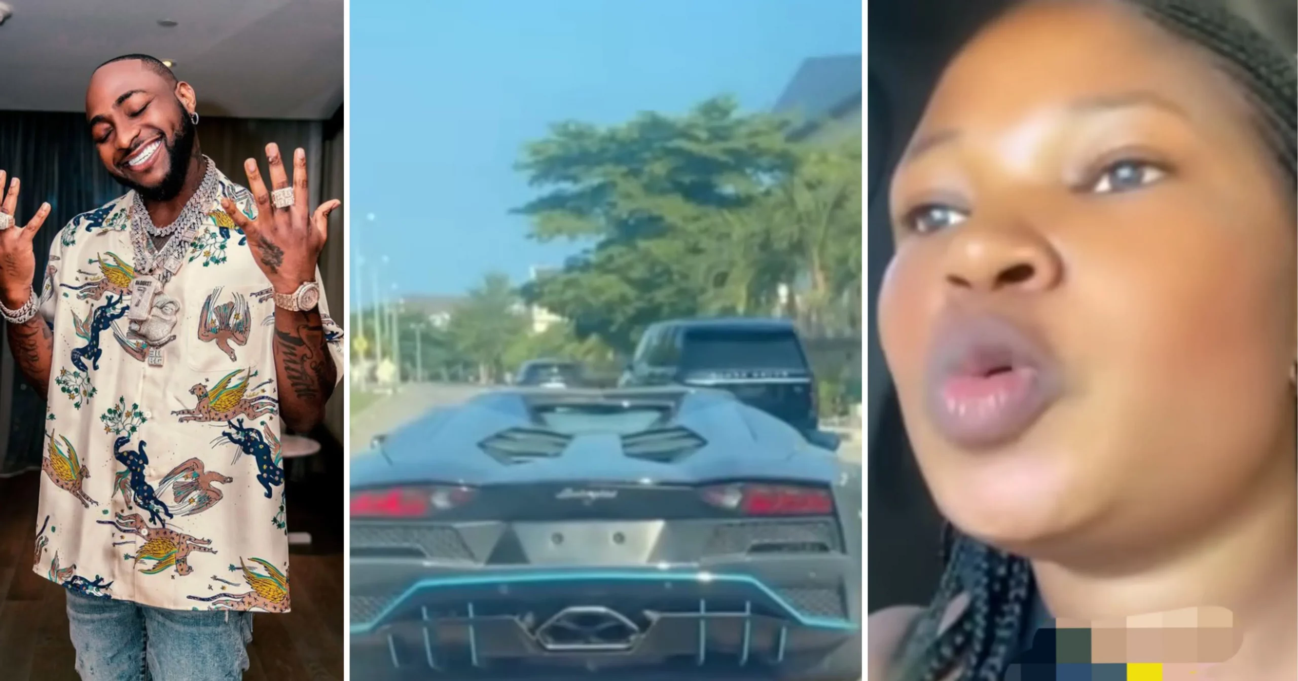 Davido speaks after a lady shared a video of someone driving his Lambo in his absence