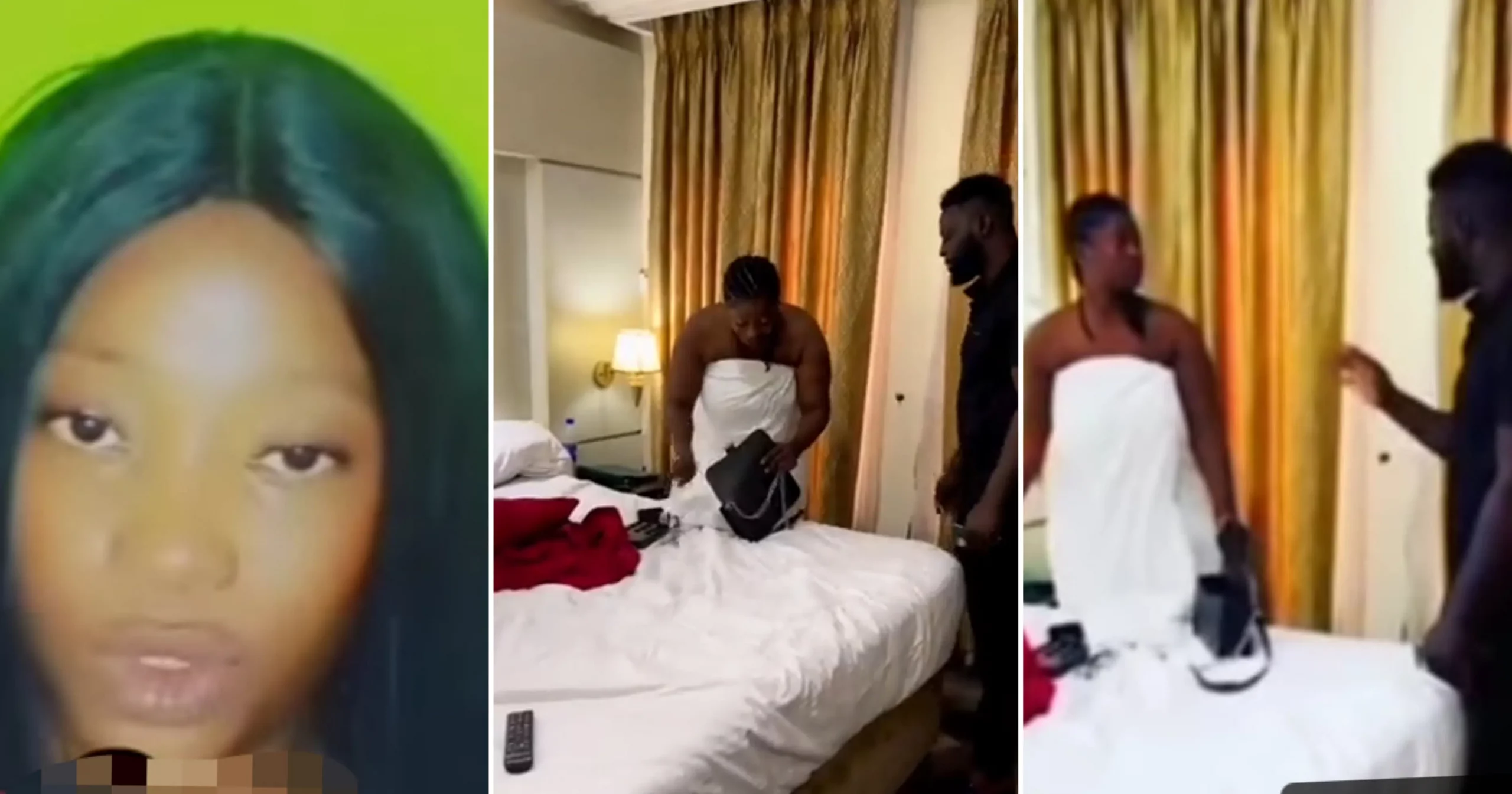 Lady accused of stealing passport and diamonds at a hotel breaks silence in new video