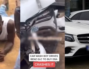 Carwash staff crashes customer’s Benz GLC on his way to buy Eba (Video)